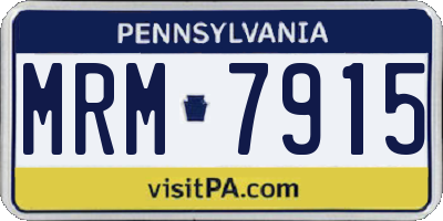 PA license plate MRM7915