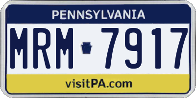 PA license plate MRM7917