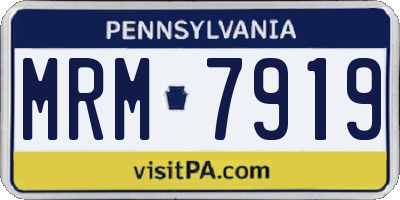 PA license plate MRM7919