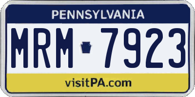 PA license plate MRM7923