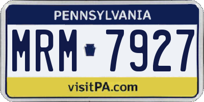 PA license plate MRM7927