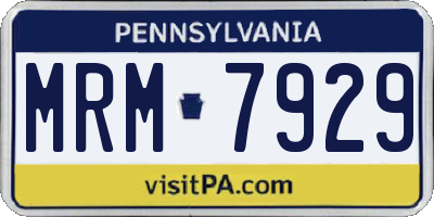 PA license plate MRM7929