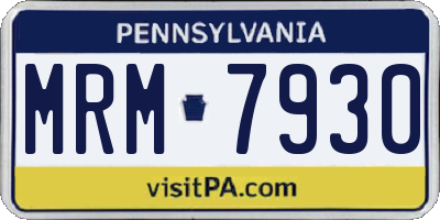 PA license plate MRM7930