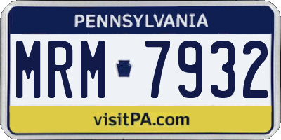 PA license plate MRM7932