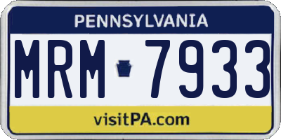 PA license plate MRM7933