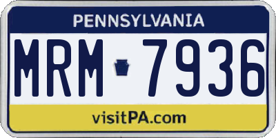 PA license plate MRM7936