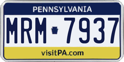 PA license plate MRM7937