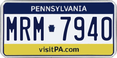 PA license plate MRM7940
