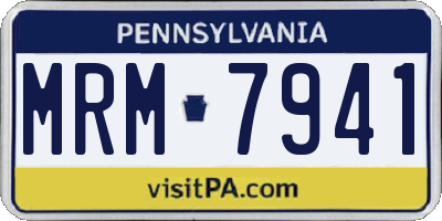 PA license plate MRM7941