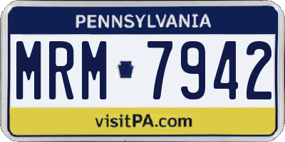 PA license plate MRM7942
