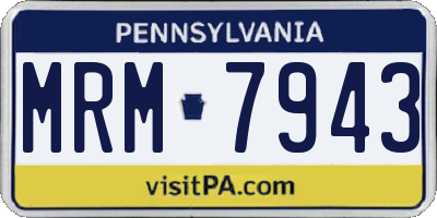 PA license plate MRM7943