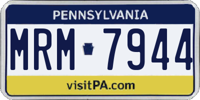 PA license plate MRM7944