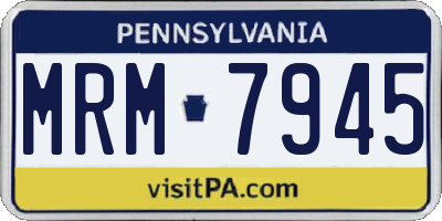 PA license plate MRM7945