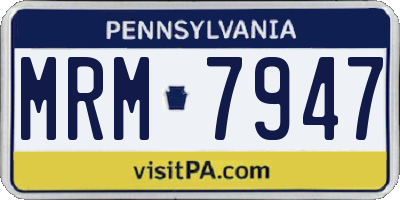 PA license plate MRM7947