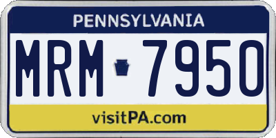 PA license plate MRM7950
