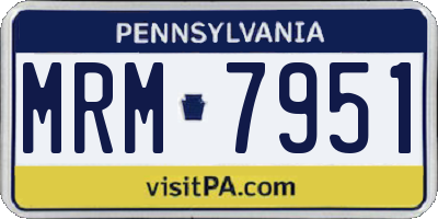 PA license plate MRM7951