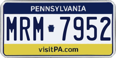 PA license plate MRM7952