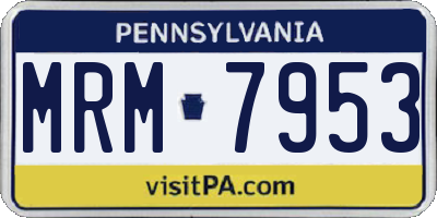 PA license plate MRM7953