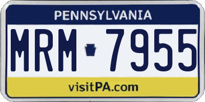 PA license plate MRM7955
