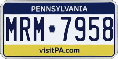 PA license plate MRM7958