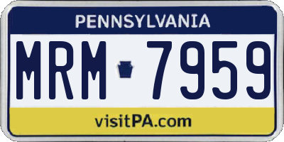 PA license plate MRM7959