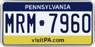 PA license plate MRM7960