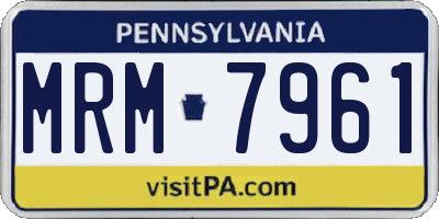 PA license plate MRM7961