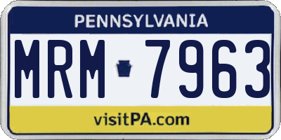 PA license plate MRM7963