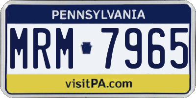 PA license plate MRM7965