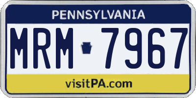 PA license plate MRM7967
