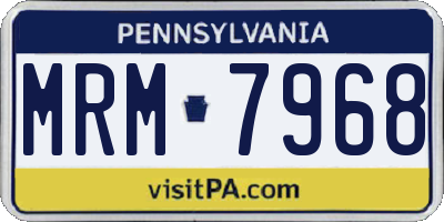 PA license plate MRM7968