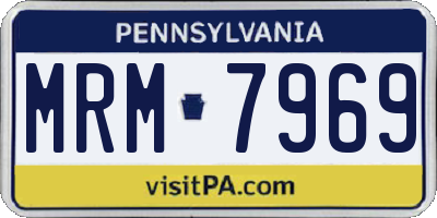 PA license plate MRM7969