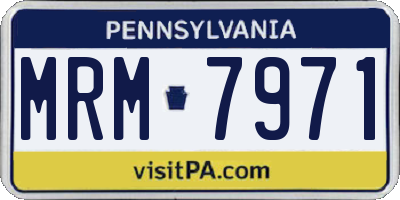 PA license plate MRM7971