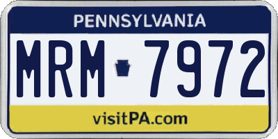 PA license plate MRM7972