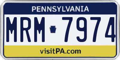 PA license plate MRM7974