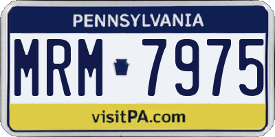 PA license plate MRM7975