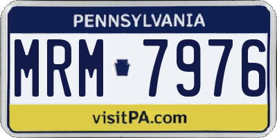 PA license plate MRM7976