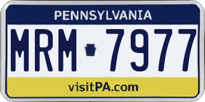 PA license plate MRM7977