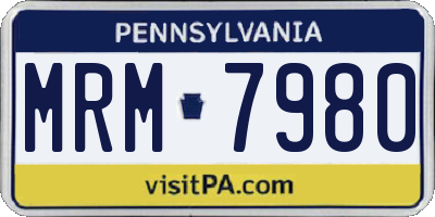 PA license plate MRM7980
