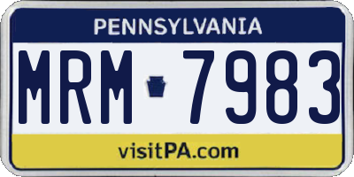 PA license plate MRM7983
