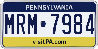 PA license plate MRM7984