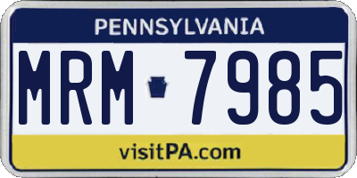 PA license plate MRM7985