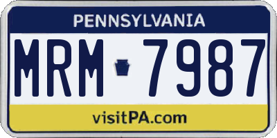 PA license plate MRM7987