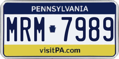 PA license plate MRM7989