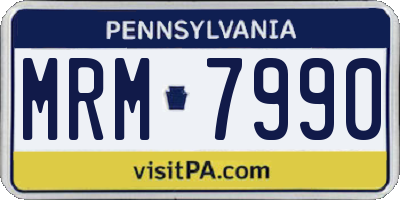 PA license plate MRM7990