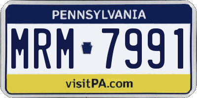 PA license plate MRM7991