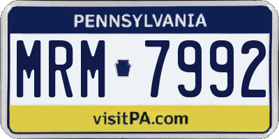 PA license plate MRM7992