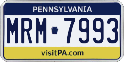 PA license plate MRM7993