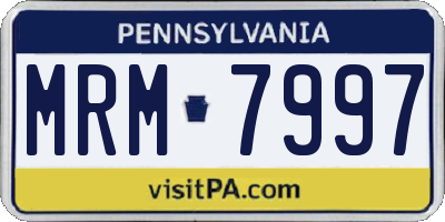 PA license plate MRM7997