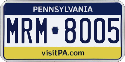 PA license plate MRM8005